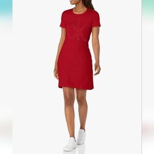 Calvin Klein Petite Red T-Shirt Dress